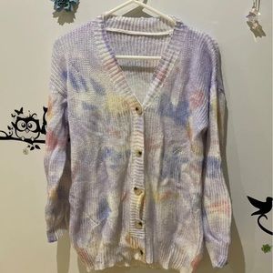 Rainbow color cardigan, perfect for the Fall